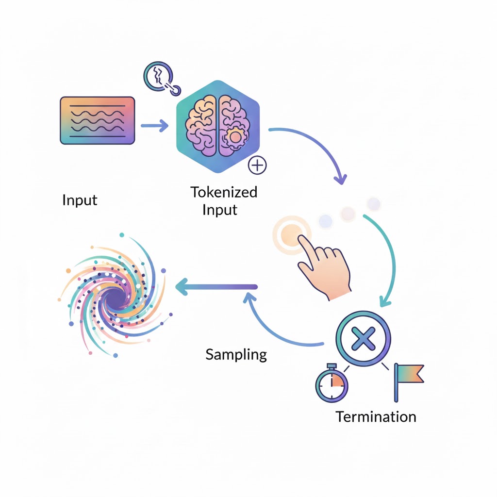 llm, large language model iterative token-by-token inference loop